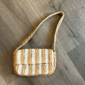 Anthropologie Fiona Raffia Shoulder Bag